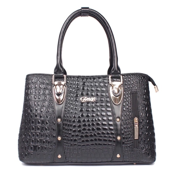 Handbags - The Belinda Crocodile Embossed Vegan Leather Bag